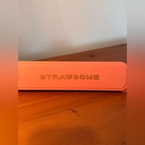 NWT Strawsome Stainless‎ Steel Gold Tone metal straw set w/cleaner brushes